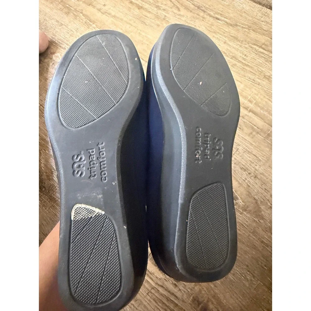 SAS Tripad Comfort Navy Blue Slip On Loafers Womens 9 W Wide Comfort Shoes